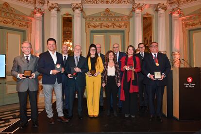 Una imagen de los premiados este viernes en el Liceu.