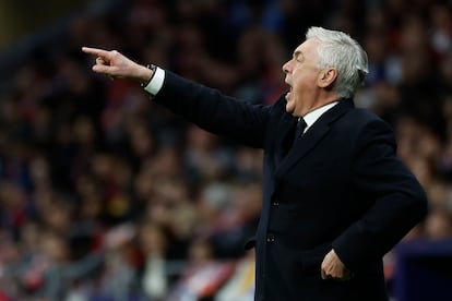 Ancelotti, durante el partido de vuelta de los octavos de final de la Liga de Campeones