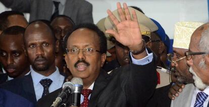 El nuevo presidente de Somalia Mohamed Abdullahi Farmajo, el mi&eacute;rcoles en Mogadiscio.