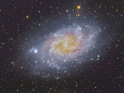 Una imagen de una galaxia en espiral.