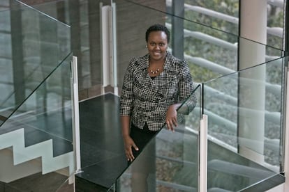 Dorcas Muthoni en la Universitat Pompeu Fabra (UPF).