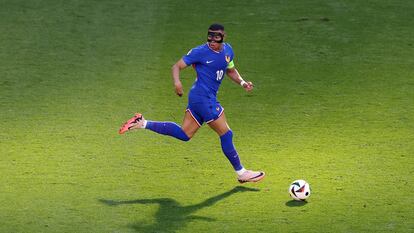 Mbappé, el martes durante el partido entre Francia y Polonia en Dortmund.