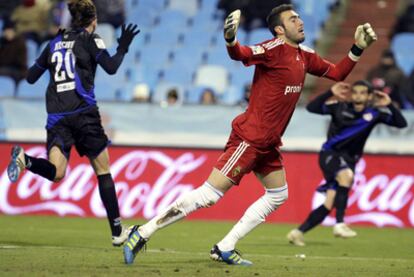 Michu celebra el gol de la victoria