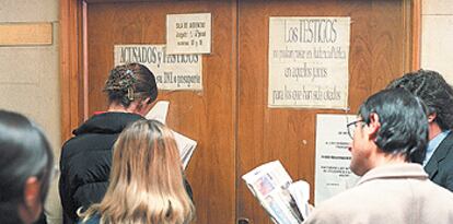 Abogados en los juzgados de la plaza de Castilla de Madrid.