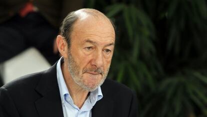 Alfredo Pérez Rubalcaba en el acto de presentación de su candidatura en las elecciones de 2011.
