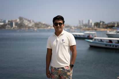 Jonathan Chino, en el malecón del puerto Acapulco, Guerrero (México), el 18 de abril.