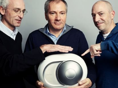 Los fundadores de Devialet, Pierre-Emmanuel Calmel, Quentin Sanni&eacute; y Emmanuel Nardin.