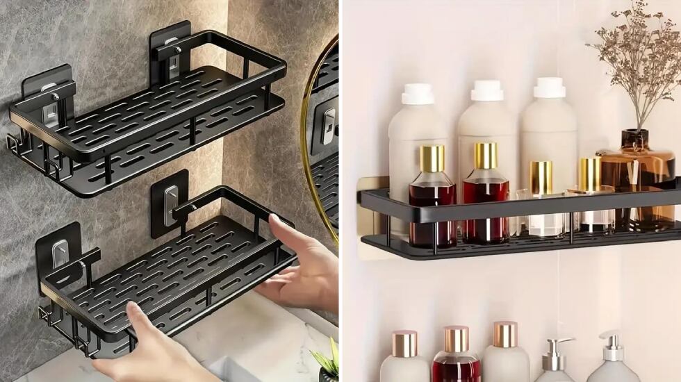 Estante autoadhesivo de gran capacidad.