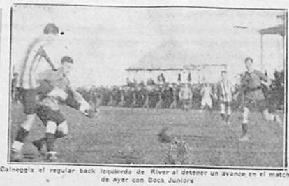 Primer superclásico de Boca y River en la primera división, en 1913.