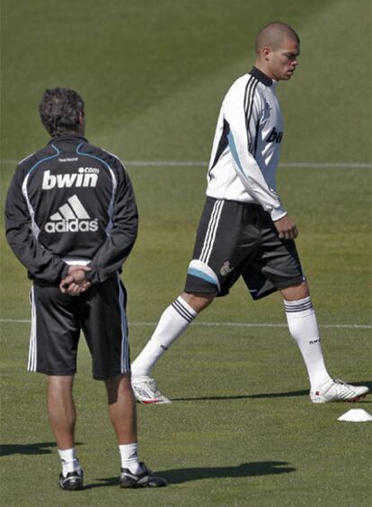 Pepe, ayer en su vuelta a los entrenamientos en Valdebebas.