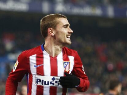 Griezmann celebra un gol contra el Rayo.