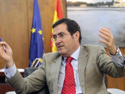 Antonio Garamendi, presidente de Cepyme, en un momento de la entrevista en su despacho. 