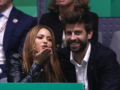 Shakira y Gerard Piqué, en la final de la Copa Davis en Madrid, el 24 de noviembre de 2019.