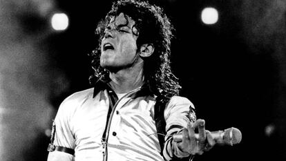 Michael Jackson, en el transcurso de su segundo concierto celebrado en Madrid, en el verano de 1988.