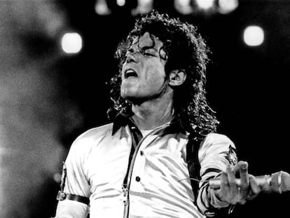 Michael Jackson, en el transcurso de su segundo concierto celebrado en Madrid, en el verano de 1988.