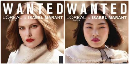 Publicidades de la línea de maquillaje de Isabel Marant para L'Oreal.