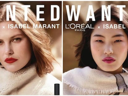 Publicidades de la línea de maquillaje de Isabel Marant para L'Oreal.