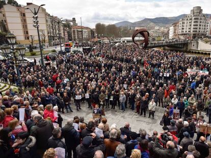 Manifestación en el centro de Bilbao por una subida de las pensiones mayor