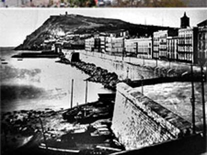Obras de reforma del Moll de la Fusta y el paseo de Colom. Abajo, tal como era en 1860.