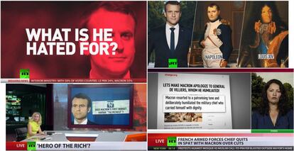 RT has labeled French President Emmanuel Macron "a hero of the rich" and has compared him to Napoleon.