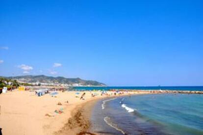 La cala de Terramar, en Sitges (Barcelona).