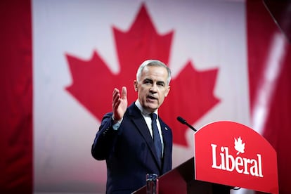 Mark Carney, nuevo líder del Partido Liberal canadiense, este domingo en Ottawa. 