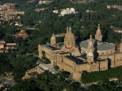 Vista a&eacute;rea del Palau Nacional, sede del Museo Nacional de Arte de Catalu&ntilde;a (MNAC).