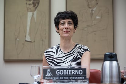 La ministra de Inclusión, Seguridad Social y Migraciones, Elma Saiz, el pasado 9 de junio en el Congreso.