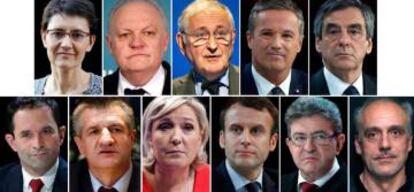 Los 11 candidatos que se presentan a la presidencia francesa.