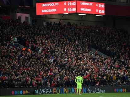 Messi, tras el descalabro de Anfield.