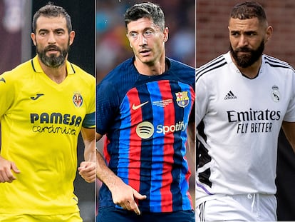 Raúl Albiol (Villarreal), Robert Lewandowski (FC Barcelona), Karim Benzema (Real Madrid) y Joao Félix (Atlético).