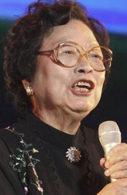 La cantante y actriz china Wang Kun