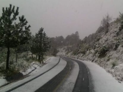 La carretera Picacho-Ajusco, al sur del DF, este miércoles.