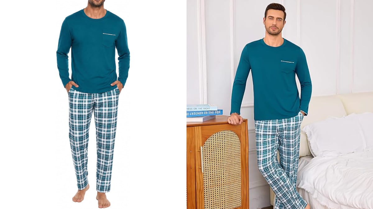 Pijama completo de invierno para hombre en varios colores.