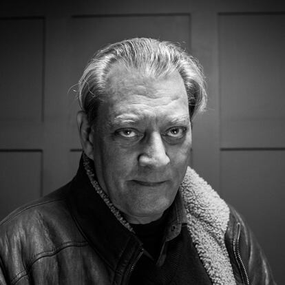 OXFORD, ENGLAND - MARCH 08:  (EDITORS NOTE: This image was processed using digital filters) Author Paul Auster poses for a portrait at the FT Weekend Oxford Literary Festival on March 8, 2017 in Oxford, England.  Bestselling US author Auster's latest novel is called '4321'.  (Photo by David Levenson/Getty Images)