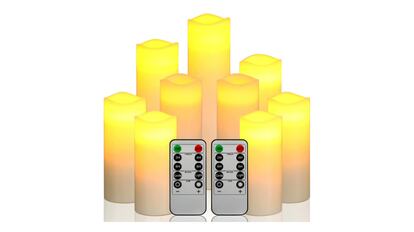 Lote de nueve velas LED amarillas