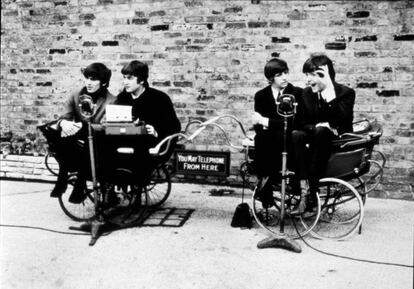 Imagen de los Beatles en la película "¡Qué noche la de aquel día!", filme rodado por Richard Lester en 1964.