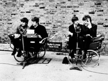 Imagen de los Beatles en la pel&iacute;cula &quot;&iexcl;Qu&eacute; noche la de aquel d&iacute;a!&quot;, filme rodado por Richard Lester en 1964. 