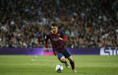 Messi, durante el partido contra el Madrid.