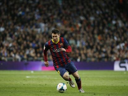 Messi, durante el partido contra el Madrid.