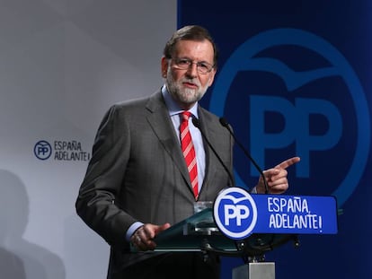 Mariano Rajoy durant una roda de premsa.