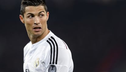 Cristiano Ronaldo. durante un partido del Real Madrid.