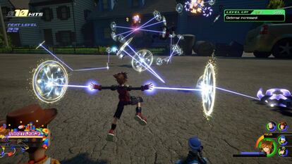 El motor gráfico de 'Kingdom hearts 3', el Unreal Engine 4, permite una abrumadora cantidad de efectos visuales en pantalla. Las peleas de este título son una orgía de luz y color. 