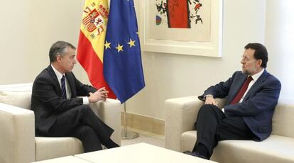 Mariano Rajoy e I&ntilde;igo Urkullu, hoy en La Moncloa.