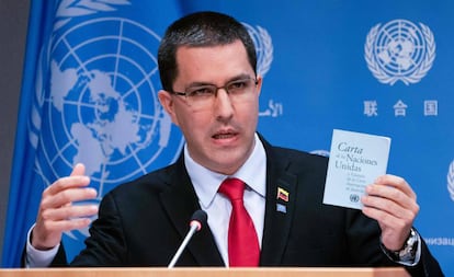 Jorge Arreaza,en la conferencia de la ONU este jueves.