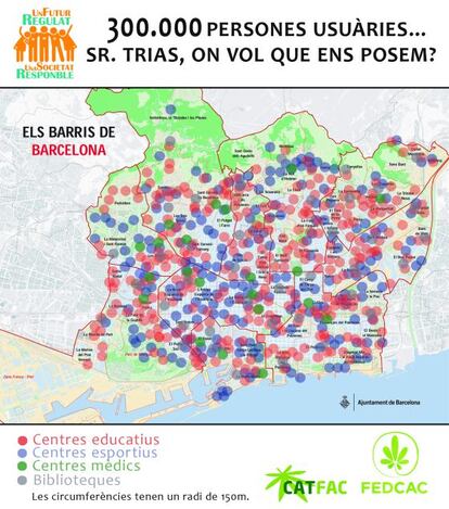 Mapa de la ciutat amb els equipaments on hi ha menors.