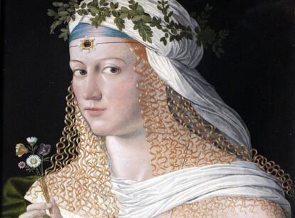 Supuesto retrato de Lucrecia Borja, vestida como la diosa Flora, por Bartolomeo Veneto.