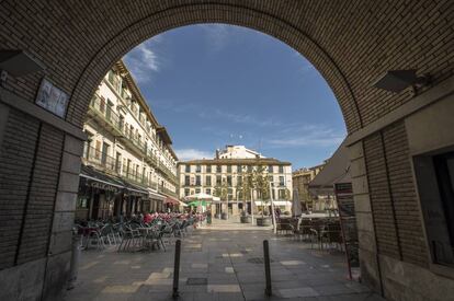 La plaza de los Fueros de Tudela (Navarra).  