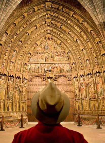 El pórtico policromado de Santa María, en Laguardia.