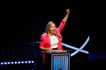 Myriam Bregman durante el debate presidencial del 8 de octubre en Buenos Aires.